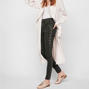 NWT High Waist Black Rhinestone Ankle Jeggings